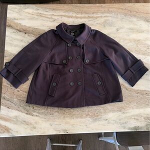 Sandro Sportswear Round Collar Jacket Cropped Coat Women's Small (S)